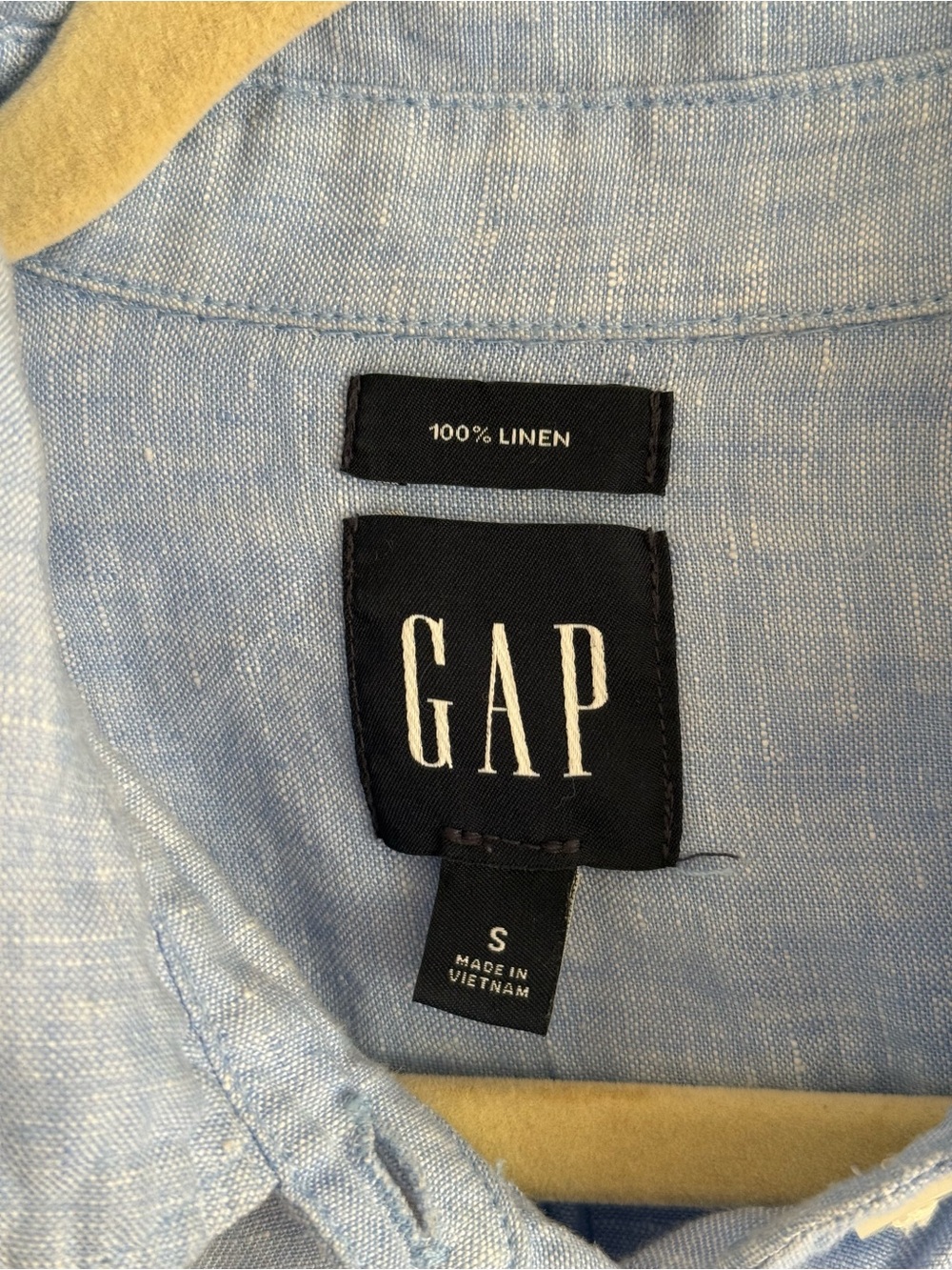 GAP 100% linen oversized shirt in blue (S) - Picture 4 of 8